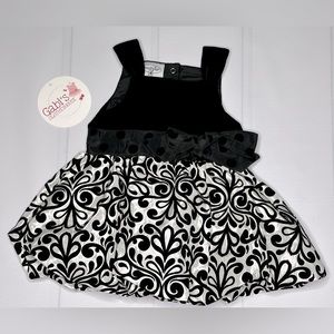 EUC Mud Pie Baby Black And White Formal Dress (9-12M)